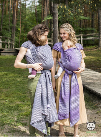 draagdoek Sling Herringbone Purple katoen paars maat 5