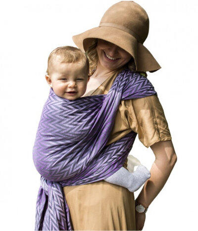 draagdoek Sling Herringbone Purple katoen paars maat 6