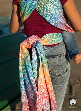 draagdoek Sling Little Hearts Rainbow katoen maat 5