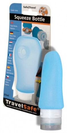 knijpfles 89 milliliter siliconen blauw