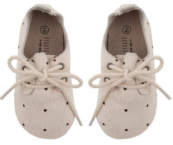 babyschoenen Oxford Dot meisjes leer beige maat 21