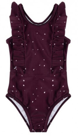 zwempak Dots meisjes polyester paars maat 92-104
