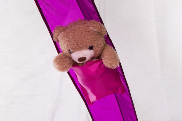 bedtent junior 150 cm polyester paars/wit