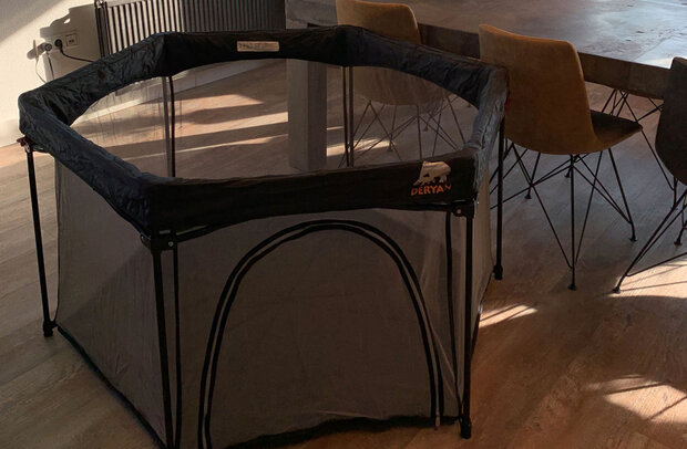 speelbox Portable PlayPen 135 cm polyester zwart
