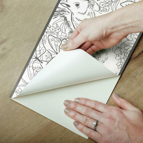 muursticker Woodland Sketch 4,6 meter vinyl zwart/wit