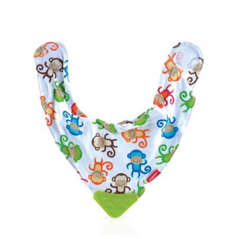 slabbetje Bijthoek junior 22 cm katoen groen