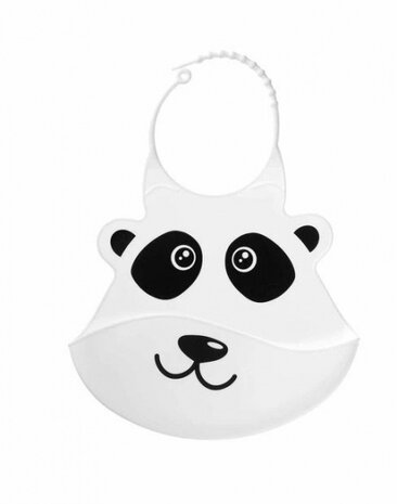 3D-slabbetje Panda siliconen 28 x 22,5 cm wit/zwart