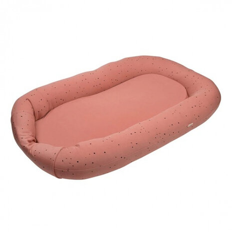 babynest Dots junior 85 x 50 cm katoen terracotta/zwart