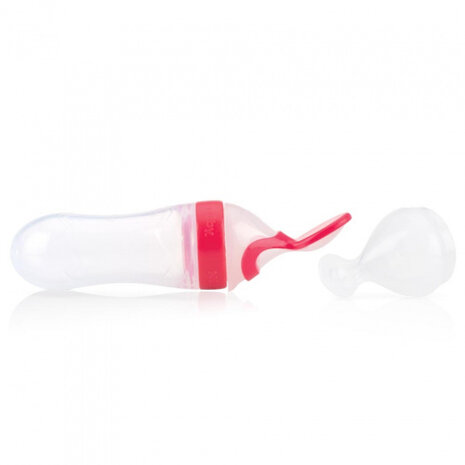 Squeeze Feeder junior 25,5 x 12,3 x 5,21 cm silliconen rood