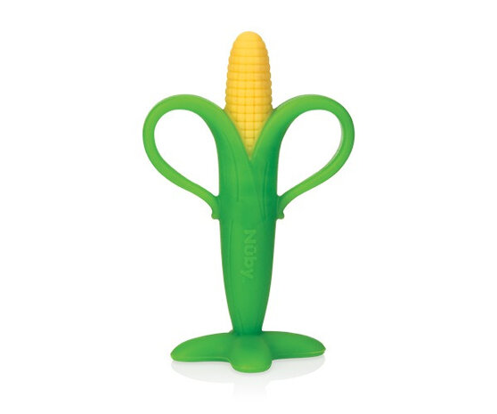 bijtma&iuml;s junior 17,1 x 10,5 cm siliconen groen/geel