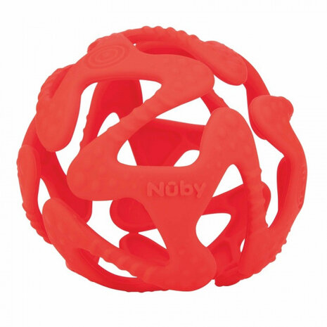 bijtbal junior 15,9 cm siliconen rood