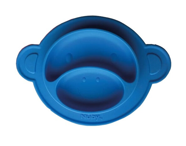 bord met zuigbodem siliconen junior blauw