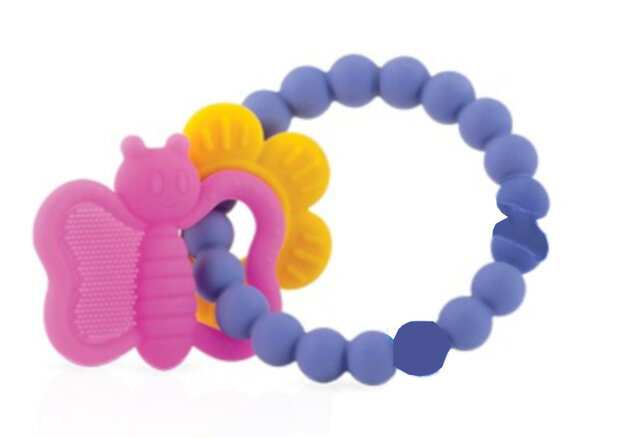bijtring junior 19,6 cm siliconen paars