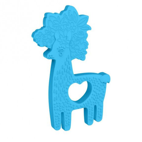 bijtring Llama junior 13 cm siliconen lichtblauw
