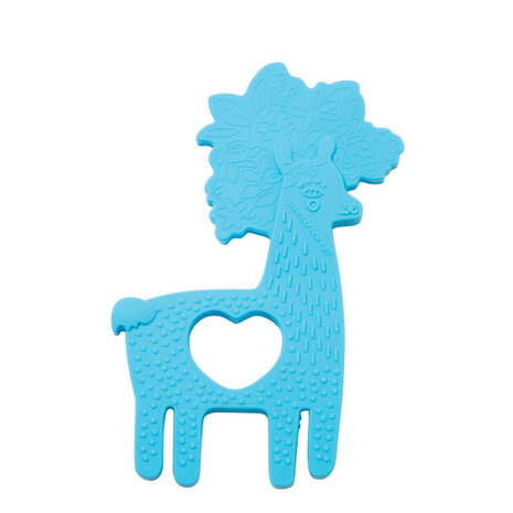 bijtring Llama junior 13 cm siliconen lichtblauw