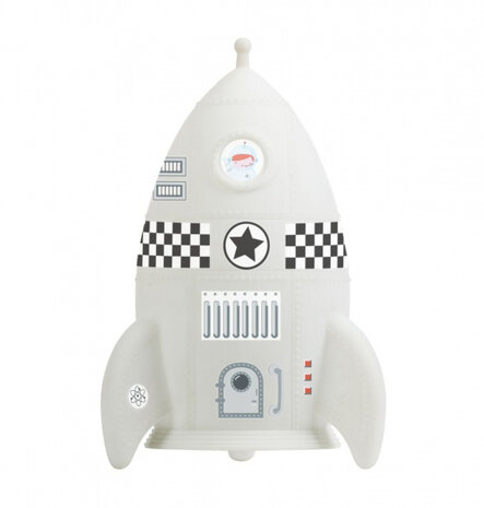 nachtlamp Raket junior 20 cm PVC wit
