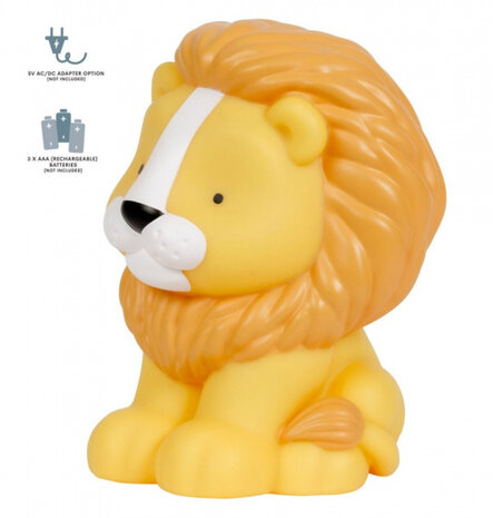 nachtlamp Leeuw junior 18 cm PVC geel