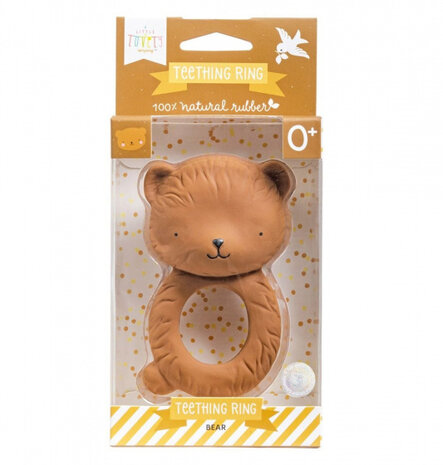 bijtring Beer junior 10 cm rubber bruin
