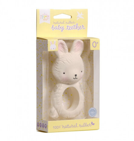 bijtring Konijn junior 10 cm rubber beige