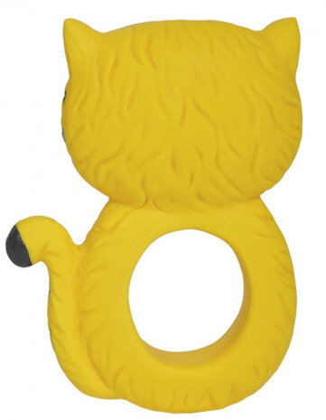 bijtring Tijger junior 10,3 cm rubber zwart/geel
