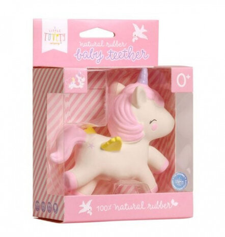 bijtspeeltje Eenhoorn meisjes 11,7 cm rubber wit