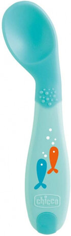 gebogen lepel junior 16 cm rubber blauw