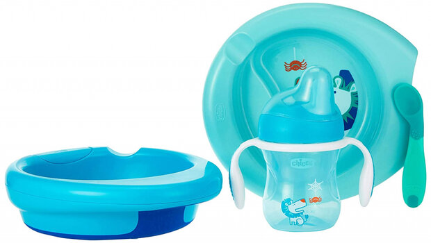 eetset junior 16 cm blauw 4-delig