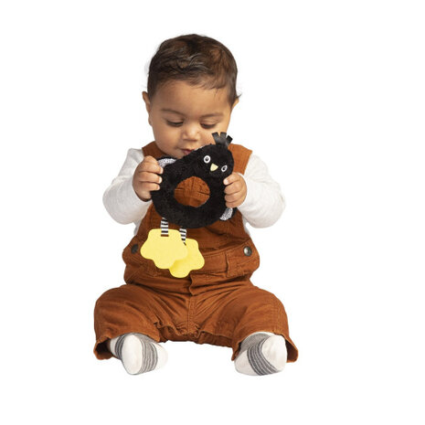 rammelaar pingu&iuml;n junior polyester zwart/geel