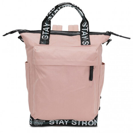 luierrugzak Minor Monokissed 14,5 liter roze/zwart
