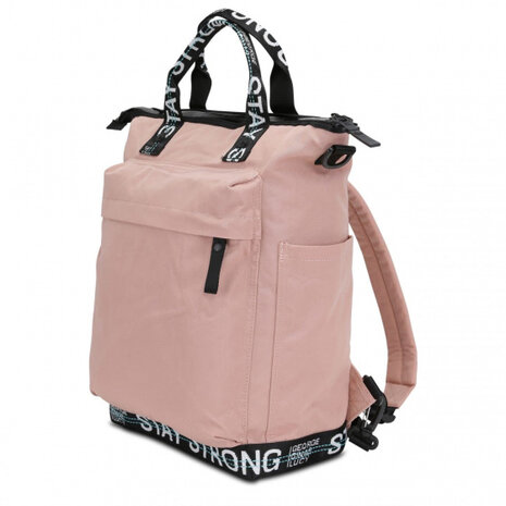 luierrugzak Minor Monokissed 14,5 liter roze/zwart