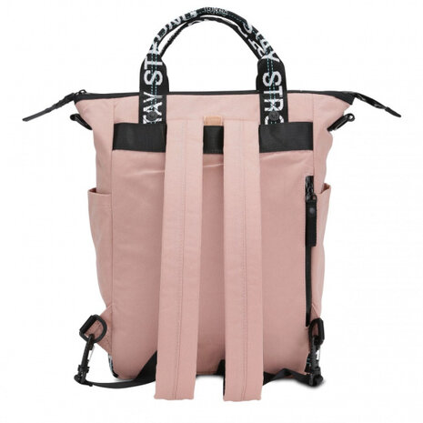 luierrugzak Minor Monokissed 14,5 liter roze/zwart