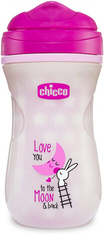 drinkbeker Glow meisjes 150 ml siliconen roze