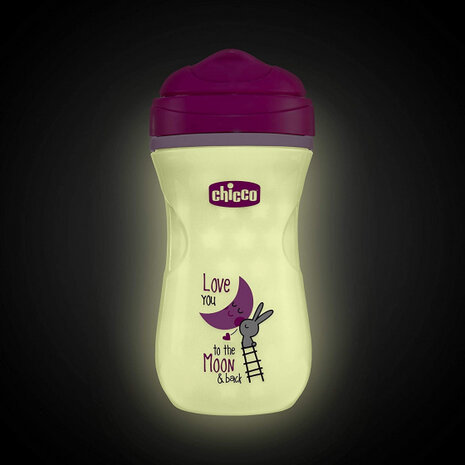 drinkbeker Glow meisjes 150 ml siliconen roze