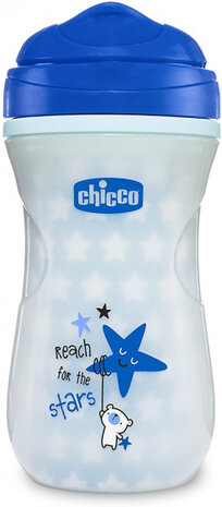 drinkbeker Glow jongens 150 ml siliconen blauw