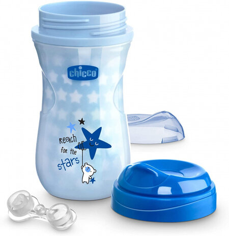 drinkbeker Glow jongens 150 ml siliconen blauw