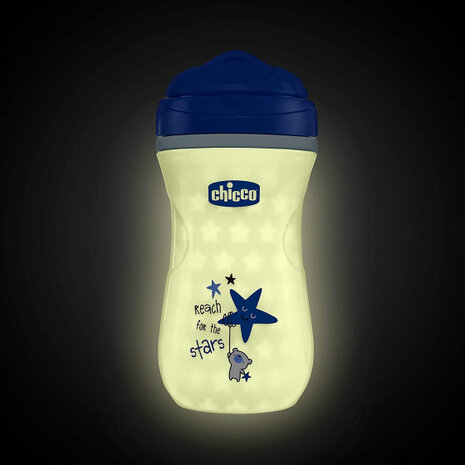 drinkbeker Glow jongens 150 ml siliconen blauw