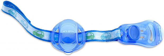 fopspeenketting met houder jongens 20 cm nylon blauw