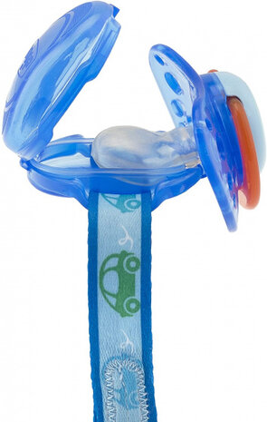fopspeenketting met houder jongens 20 cm nylon blauw