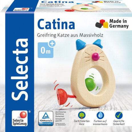grijpring Catina junior 8,5 cm hout naturel