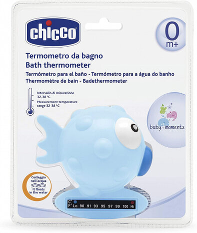 badthermometer vis junior 9 cm blauw