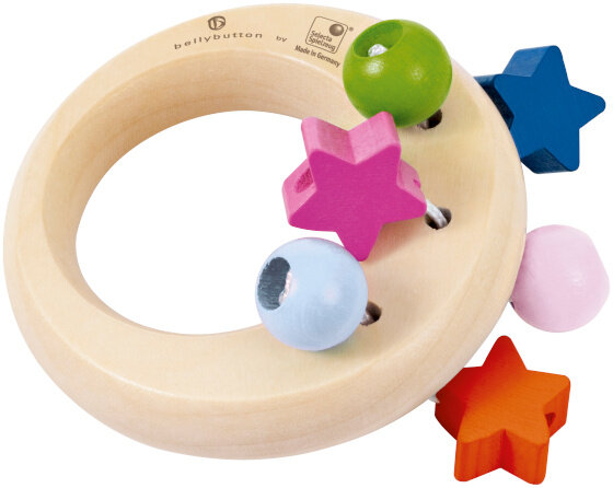 grijpring &amp; rammelaar junior 8 cm hout naturel