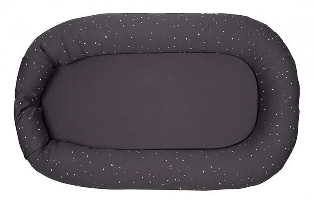 babynest Dots junior 85 x 50 cm katoen donkergrijs