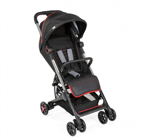 buggy Miinimo-3 104 cm polyester/aluminium zwart/rood