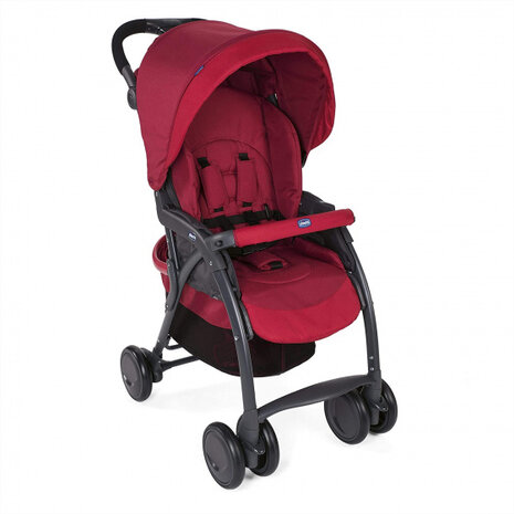 buggy Simplicity Top 102 cm polyester/aluminium rood/zwart