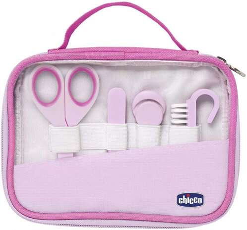 manicureset meisjes 17 cm polyester roze 10-delig