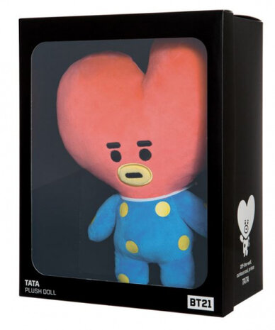 knuffel BT21 Tata junior 30 cm pluche blauw/rood