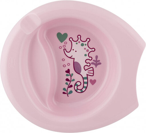 diep dinerbord Zeepaardje meisjes 22 cm roze