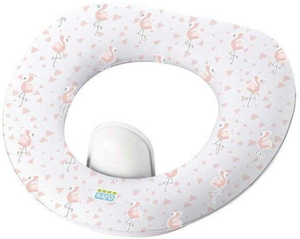 toilettrainer flamingo nylon/polyester wit/roze