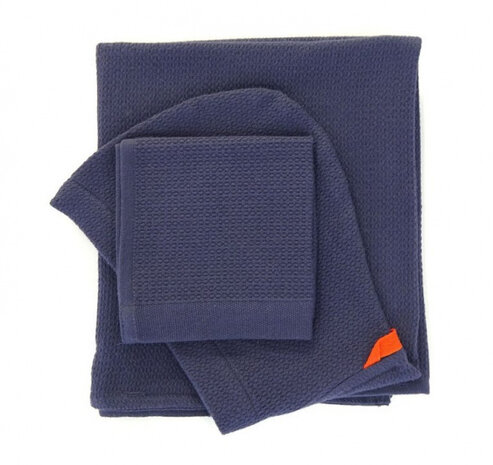 babyhanddoek Ba&ntilde;o 100 x 60 cm katoen blauw 2-delig