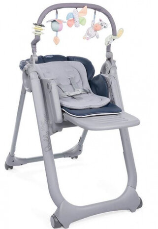 kinderstoel Polly Magic 85-106 cm staal grijs/blauw